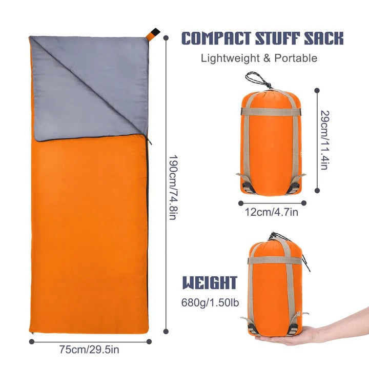 Camping Sleeping Bag with Waterproof Design and Lightweight Fabric