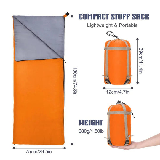 Camping Sleeping Bag with Waterproof Design and Lightweight Fabric