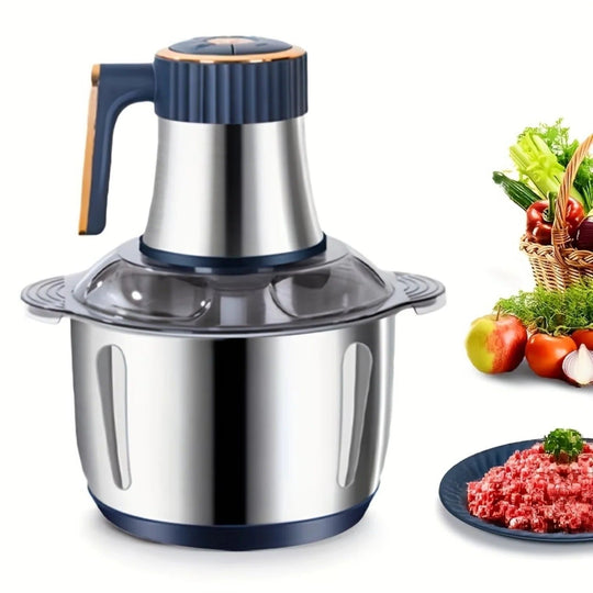 Food Chopper with Electric Operation and Stainless Steel Blades