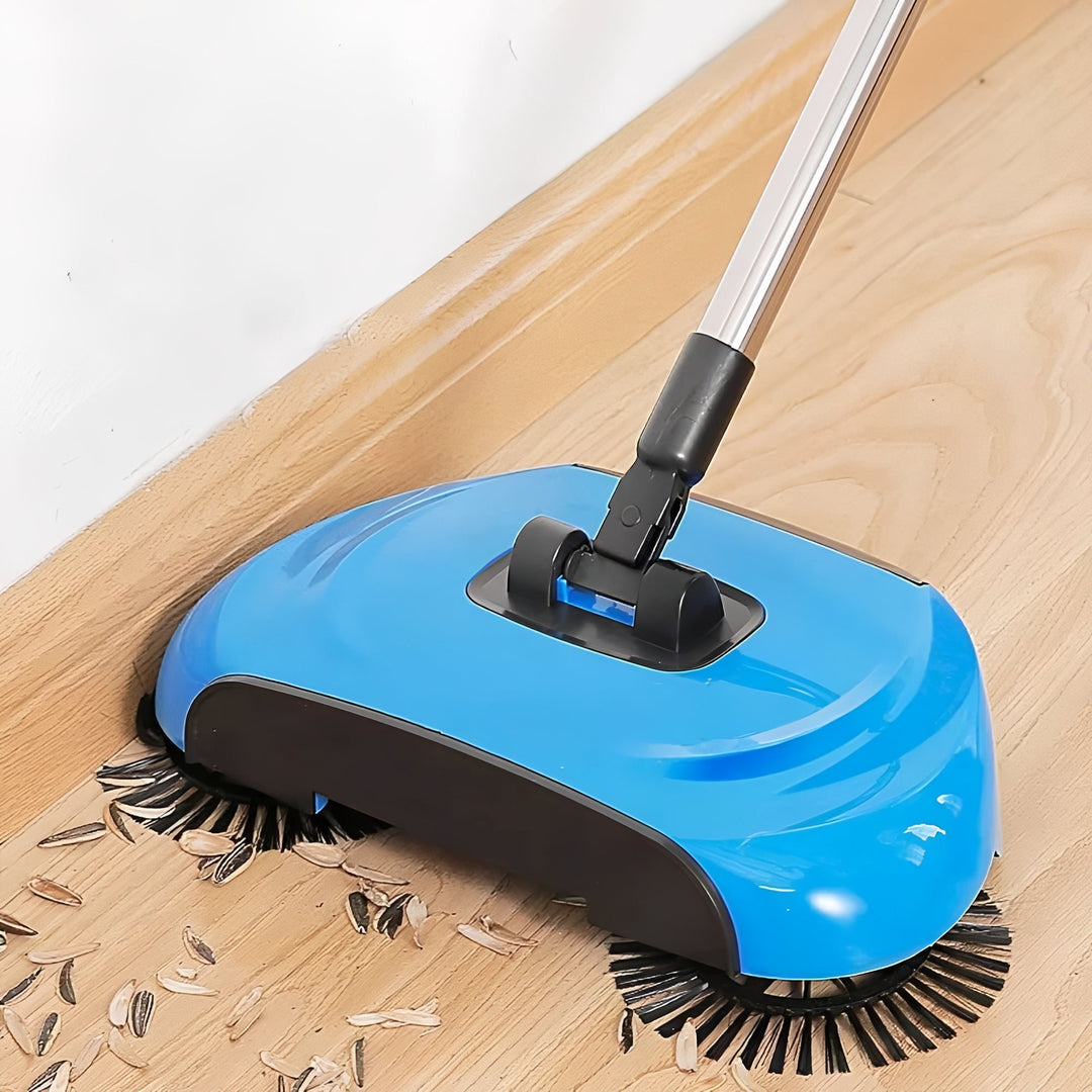 Cleaning Tool with Stainless Steel Broom and Scraper