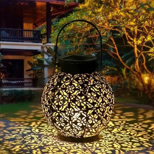 Garden Lantern with Solar Power and Decorative Design