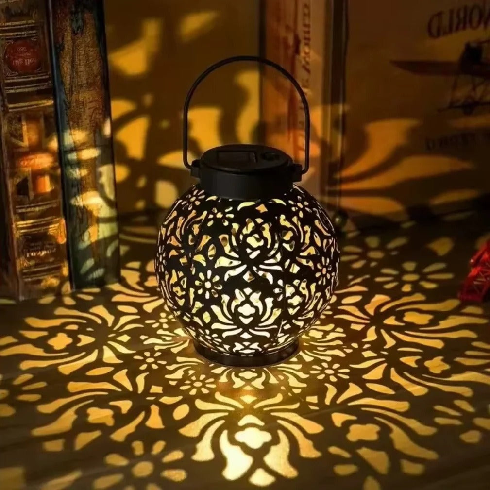 Garden Lantern with Solar Power and Decorative Design
