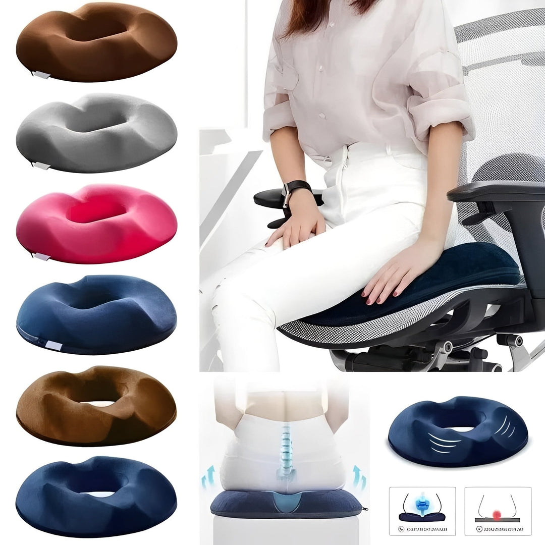Cushion with Portable Memory Foam and Donut Shape