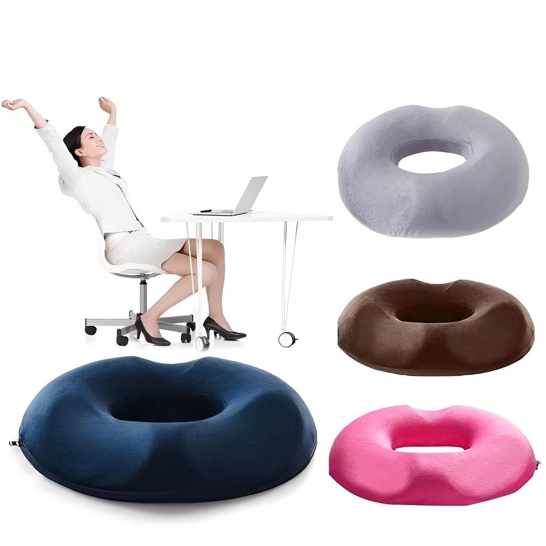 Cushion with Portable Memory Foam and Donut Shape