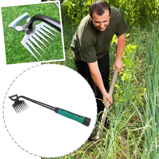 Garden Hoe with 8 Teeth and Durable Handle