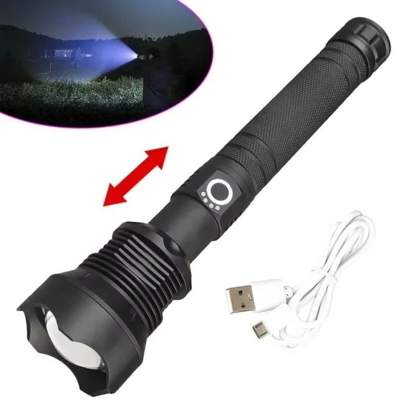 Flashlight with Adjustable Beam and USB Rechargeable