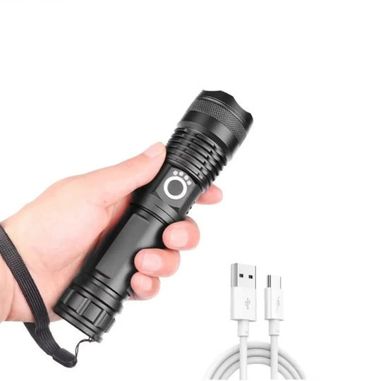 Flashlight with Adjustable Beam and USB Rechargeable