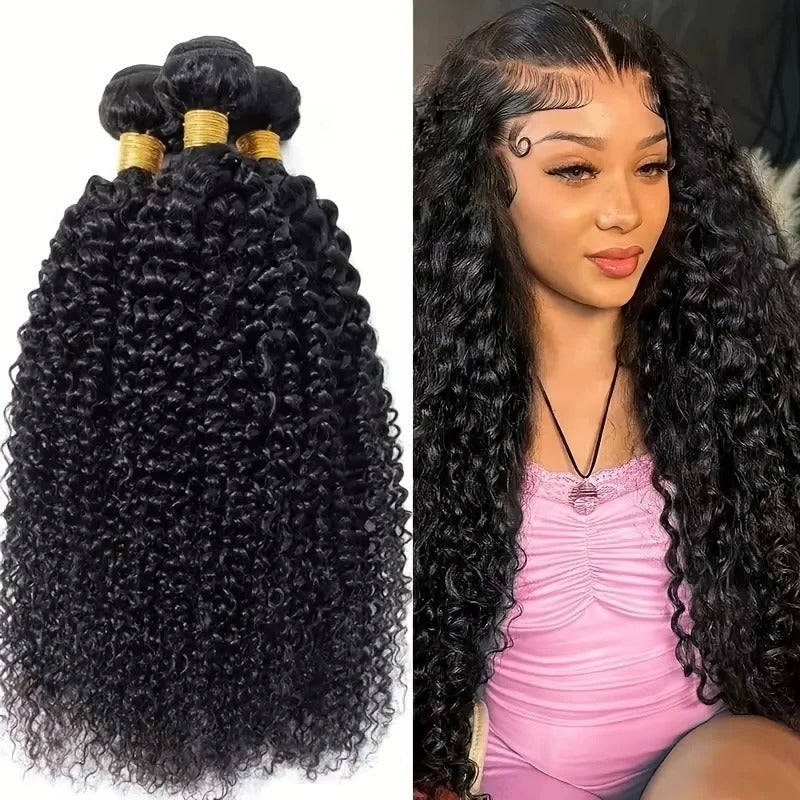 Curly Hair Extensions with Brazilian Curls and Kinky Texture