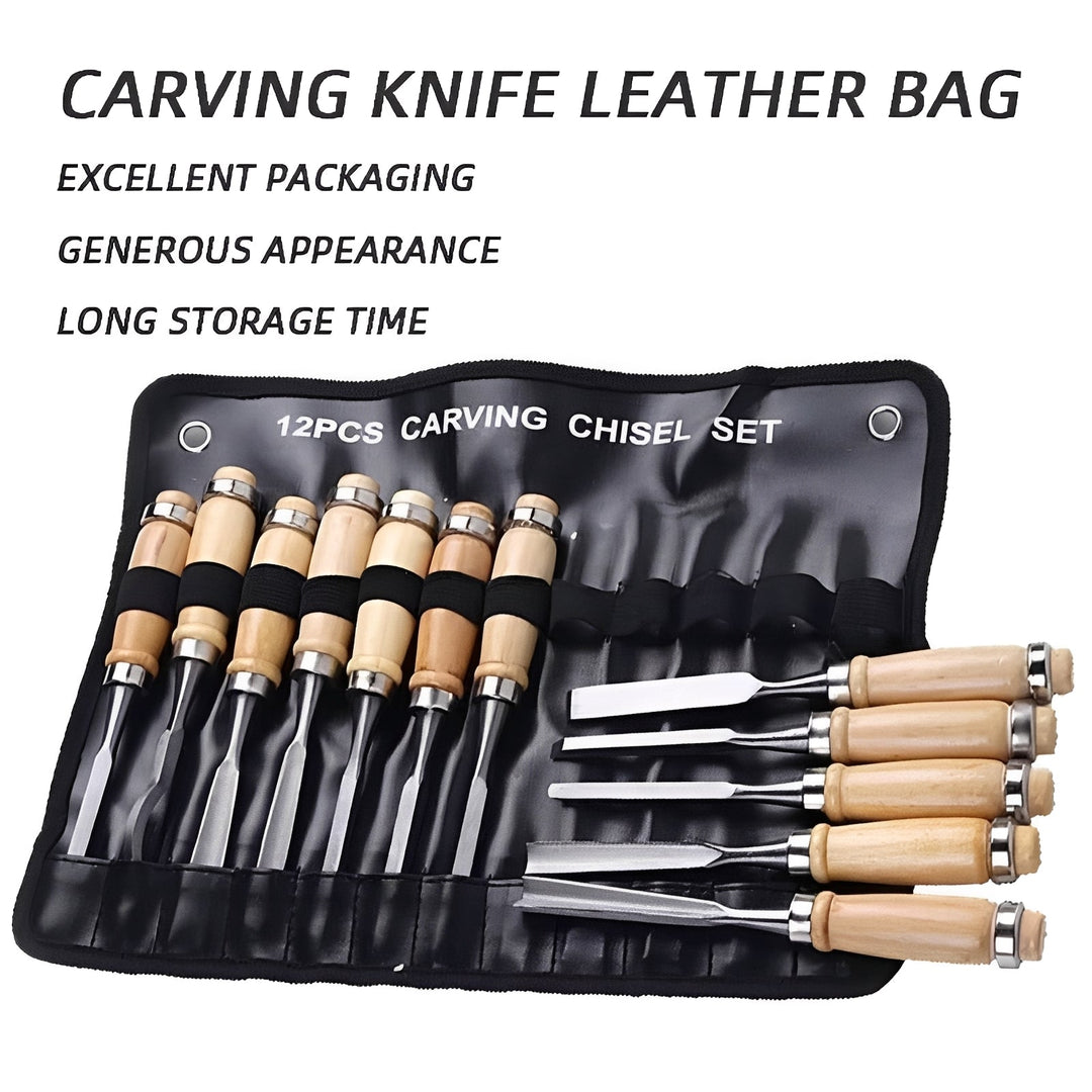 Carving Tools Set with 12 Knives and Chisels