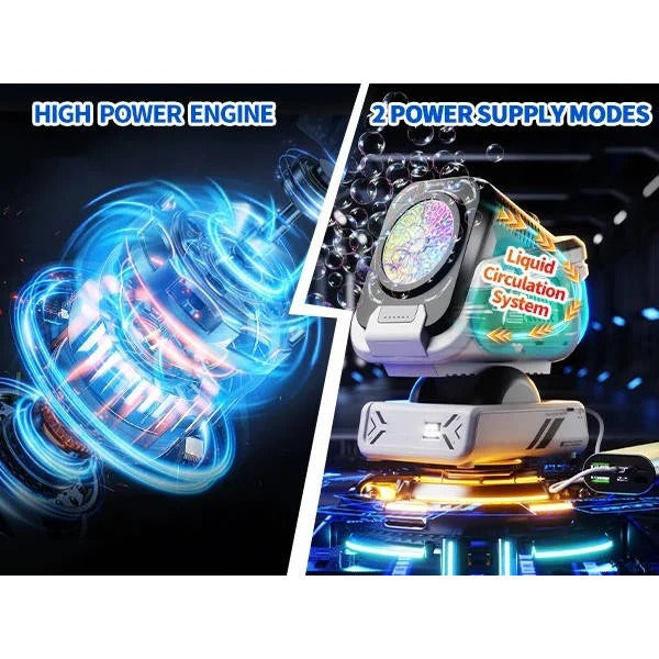 Bubble Machine with LED Lights and Rotating Base