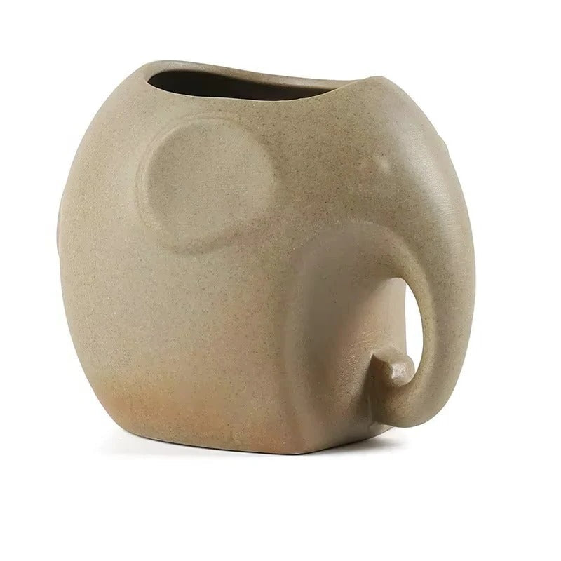 Ceramic Planter with Animal Shape and Succulent Design