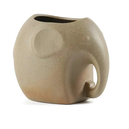 Ceramic Planter with Animal Shape and Succulent Design