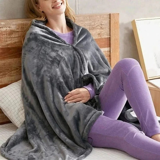 Electric Blanket with Heated Throw and USB Power