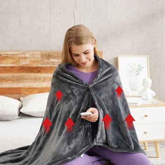 Electric Blanket with Heated Throw and USB Power