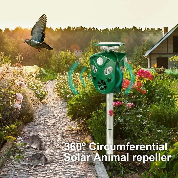 Animal Repeller with Solar Power and 360-Degree Coverage