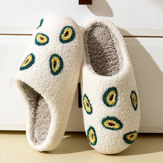 Cotton Slippers with Fruit Design and Non-Slip Sole