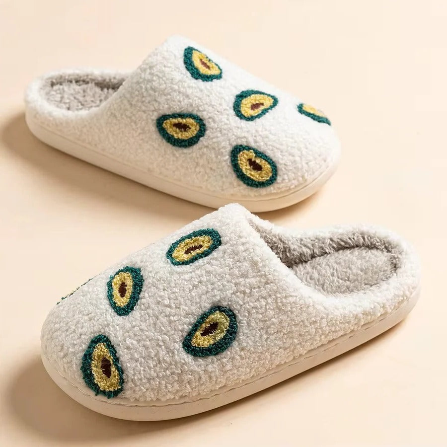 Cotton Slippers with Fruit Design and Non-Slip Sole