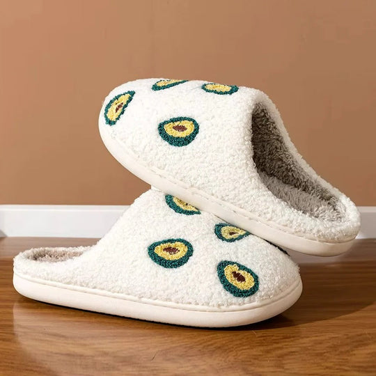 Cotton Slippers with Fruit Design and Non-Slip Sole
