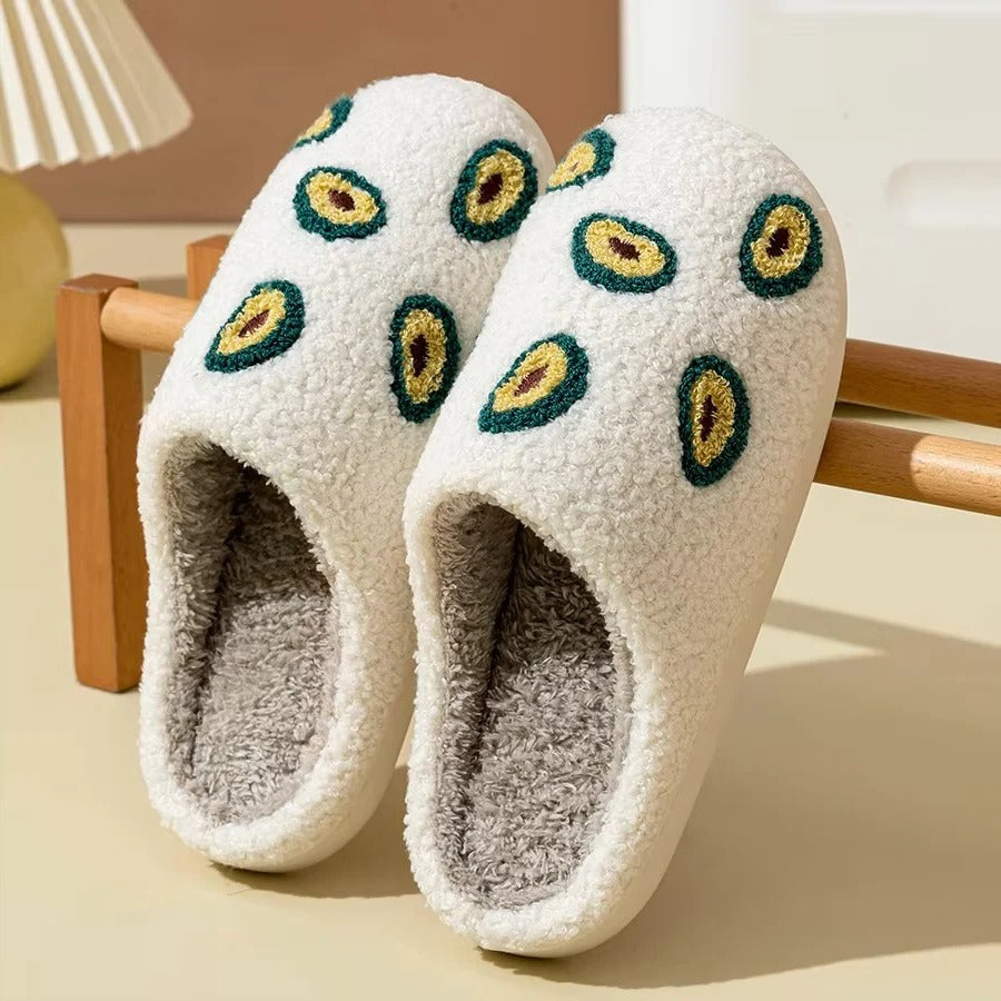 Cotton Slippers with Fruit Design and Non-Slip Sole