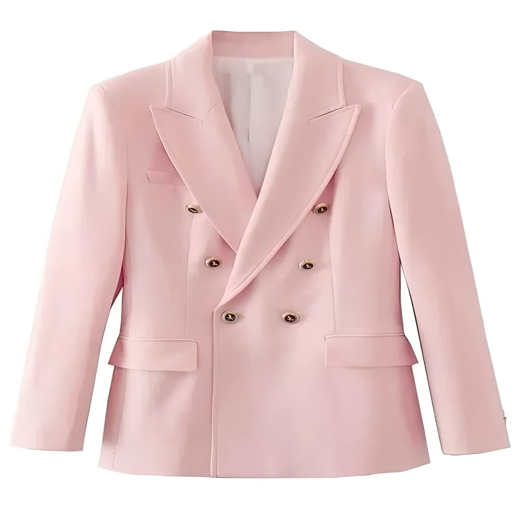 Blazer with Long Sleeves and V Neck Design