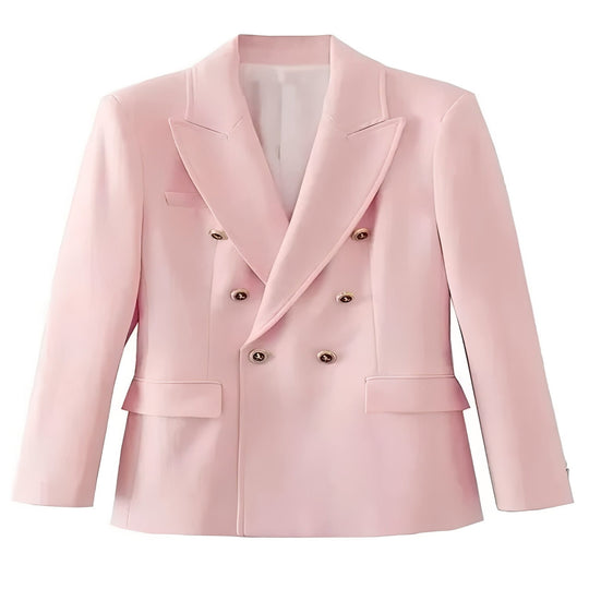 Blazer with Long Sleeves and V Neck Design