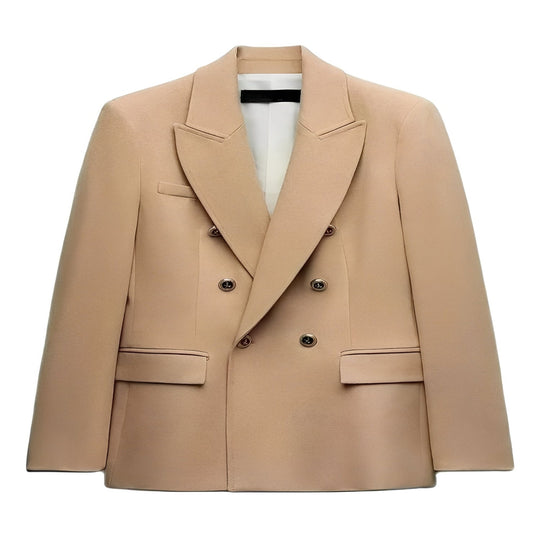 Blazer with Long Sleeves and V Neck Design