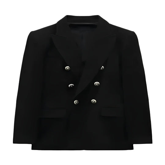 Blazer with Long Sleeves and V Neck Design