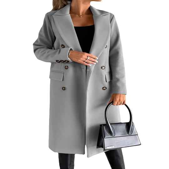 Winter Coat with Double Breasted Style and Slim Fit