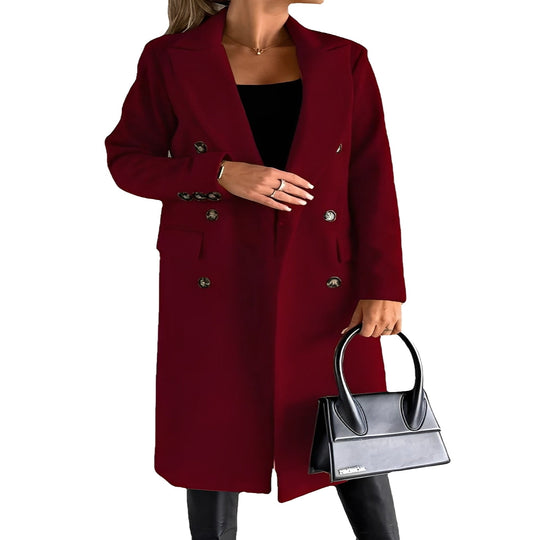 Winter Coat with Double Breasted Style and Slim Fit