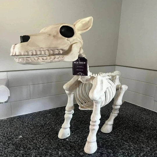 Halloween Decor with Cow Skeleton and Horse Skeleton