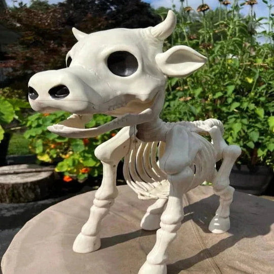 Halloween Decor with Cow Skeleton and Horse Skeleton