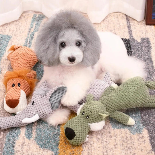 Dog Toy with Squeaker and Soft Plush Material