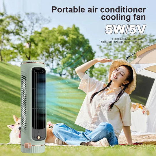 Tower Fan with Bladeless Design and Portable Convenience