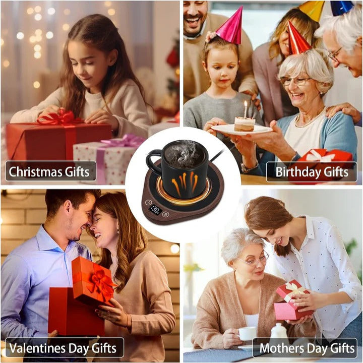 Coffee Mug Warmer Set with Ceramic Mug and Heat Control