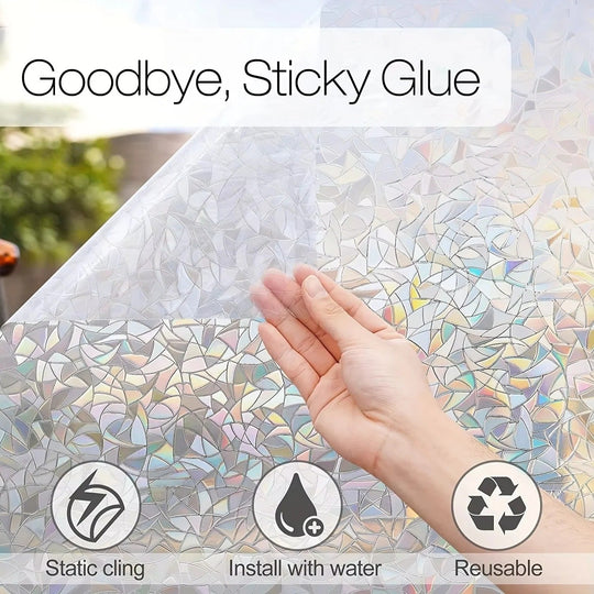 Window Film with Rainbow Design and Static Cling