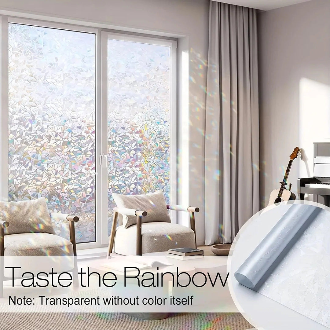 Window Film with Rainbow Design and Static Cling