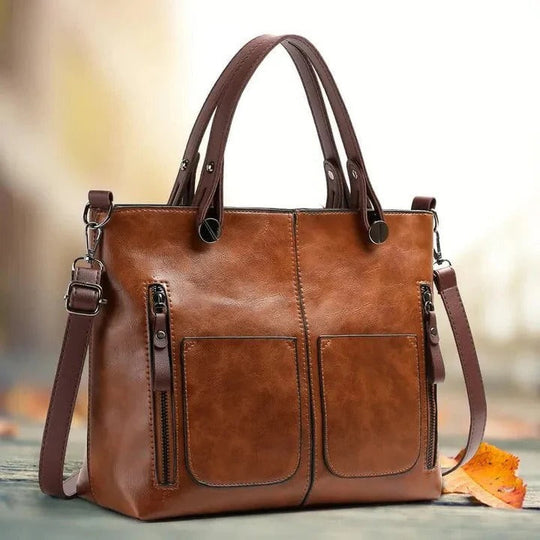 Leather Handbag with Classic Style and Minimalist Design