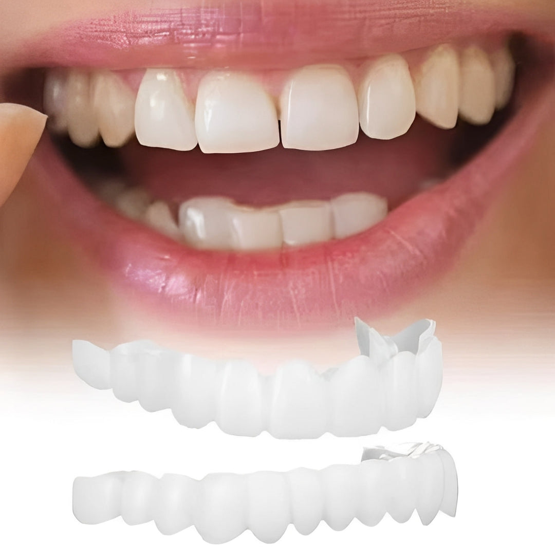 Cosmetic Tooth Covers with Snap-On Design and 2-Piece Set