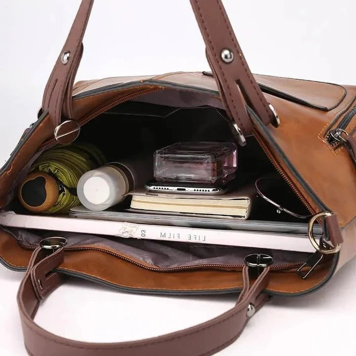 Leather Handbag with Classic Style and Minimalist Design