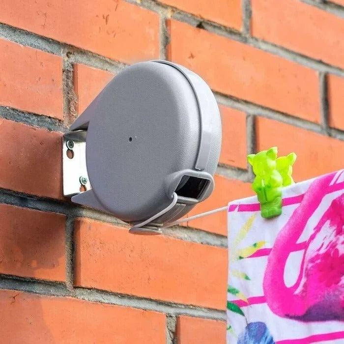 Clothes Drying Rack with Retractable Line and Wall Mount