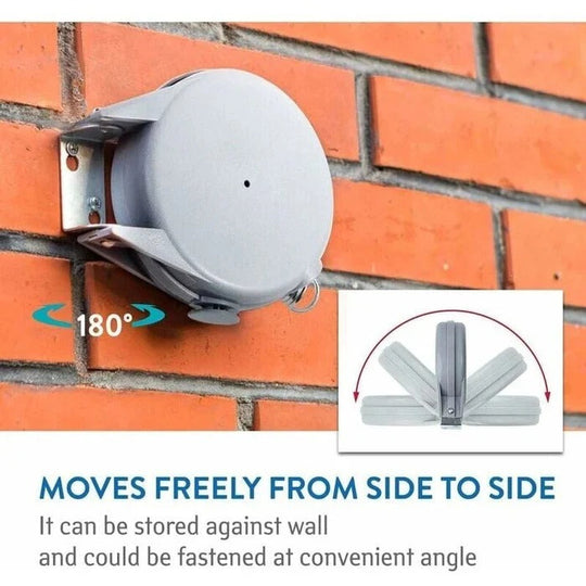 Clothes Drying Rack with Retractable Line and Wall Mount