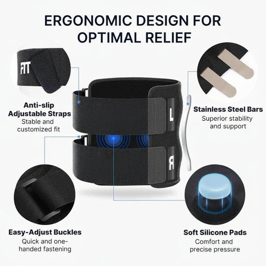 Knee Brace with Adjustable Straps and Dual Pads