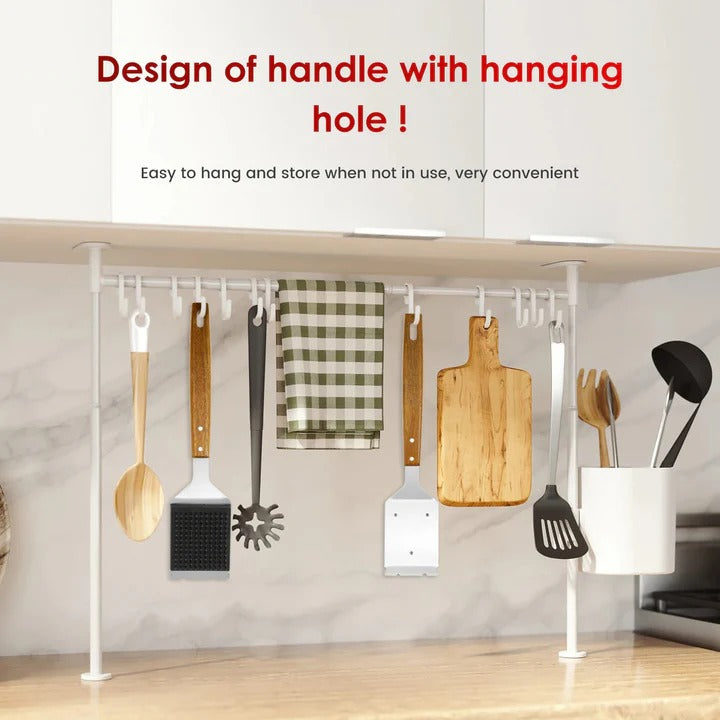 Grill Brush with Wooden Handle and Metal Scraper