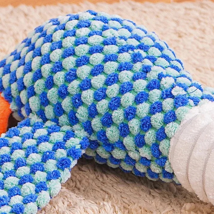 Dog Chew Toy with Soft Plush Fabric and Squeaker