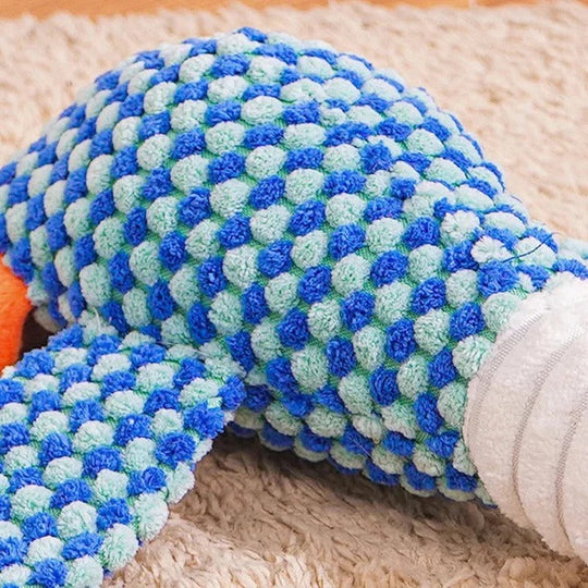 Dog Chew Toy with Soft Plush Fabric and Squeaker