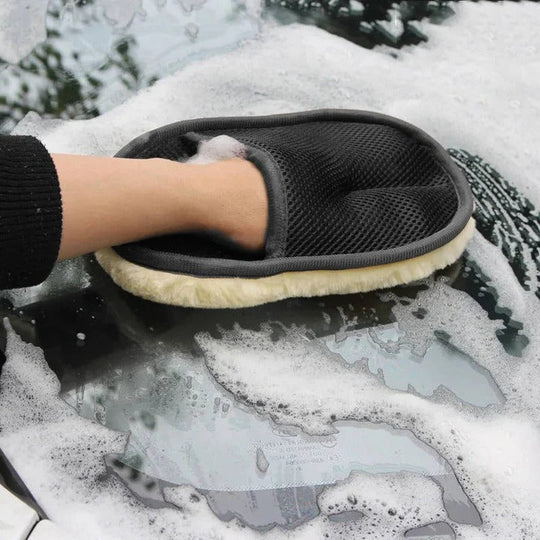 Car Cleaning Towel with Dual-Sided Wool and Mesh