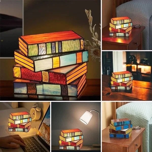 Desk Lamp with Creative Book Design and Adjustable Brightness