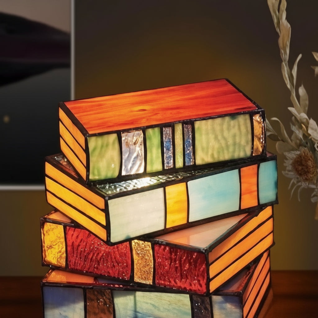 Desk Lamp with Creative Book Design and Adjustable Brightness