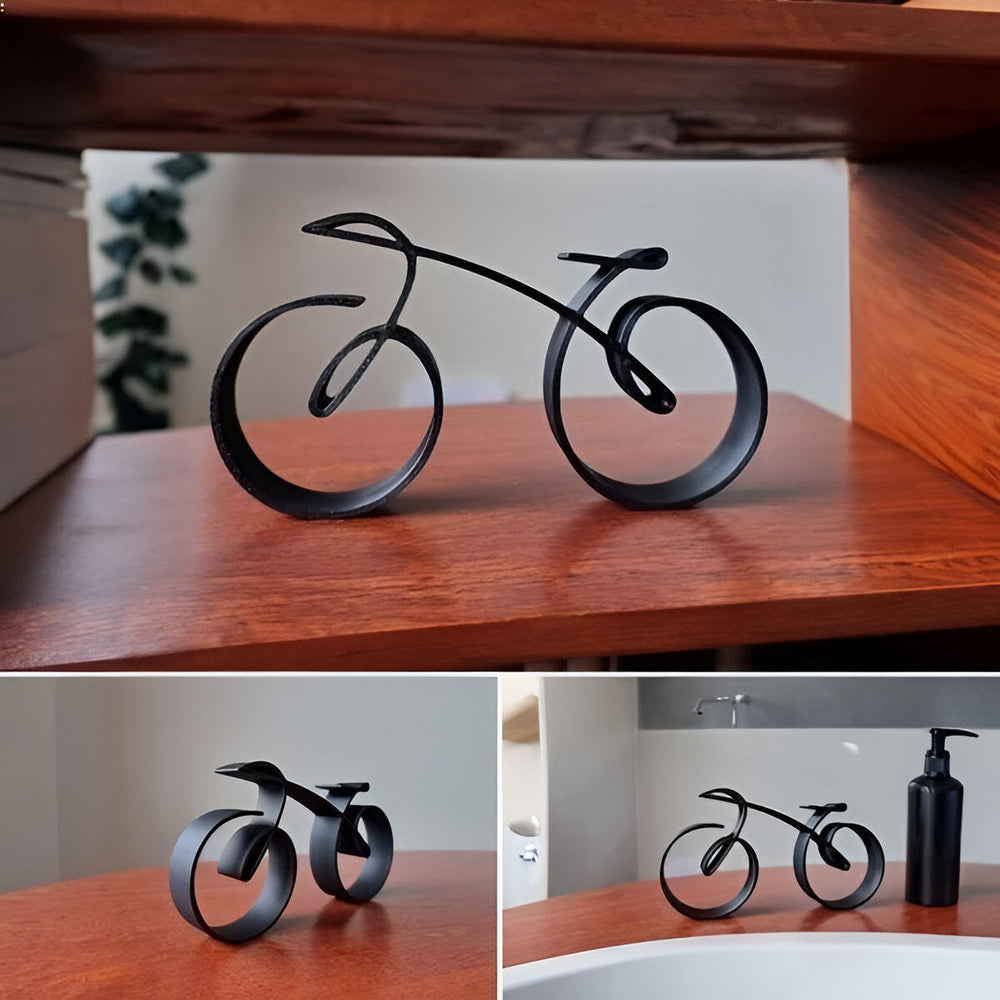 Bicycle Sculpture with Wire Frame Design and Desk Display
