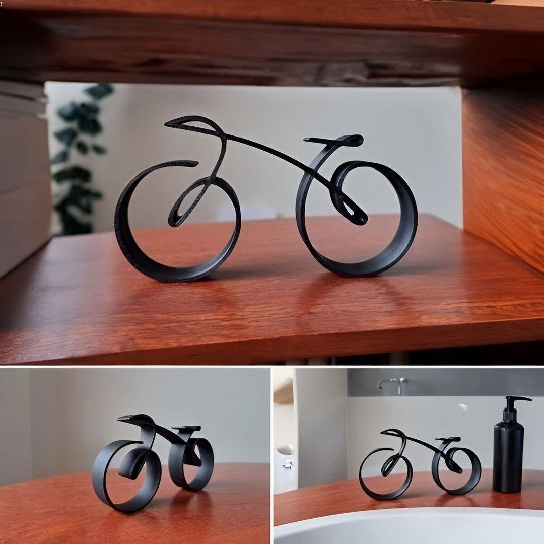 Bicycle Sculpture with Wire Frame Design and Desk Display